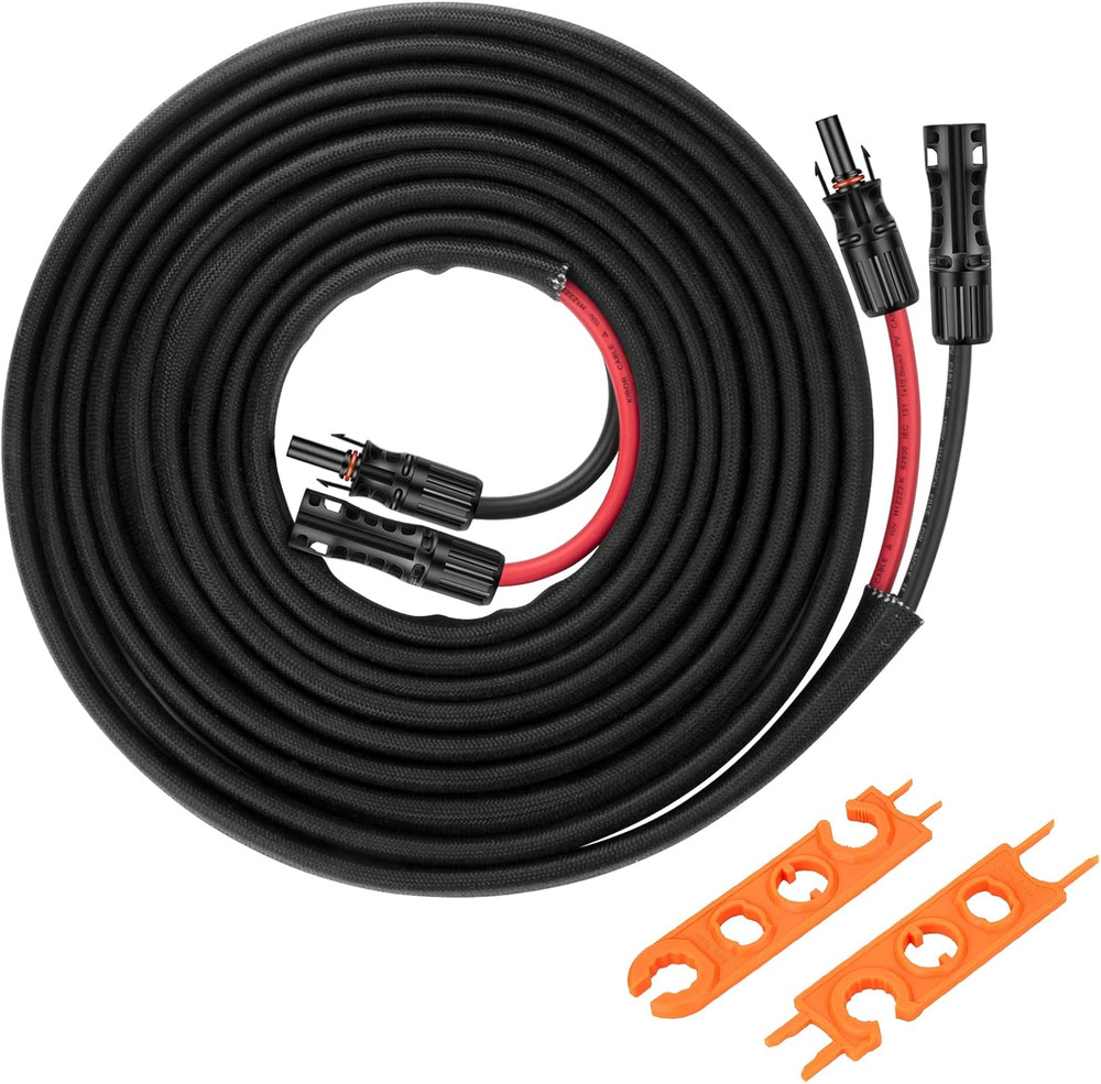 30FT 8AWG Solar Panel Extension Cable with Connectors for Solar Systems
