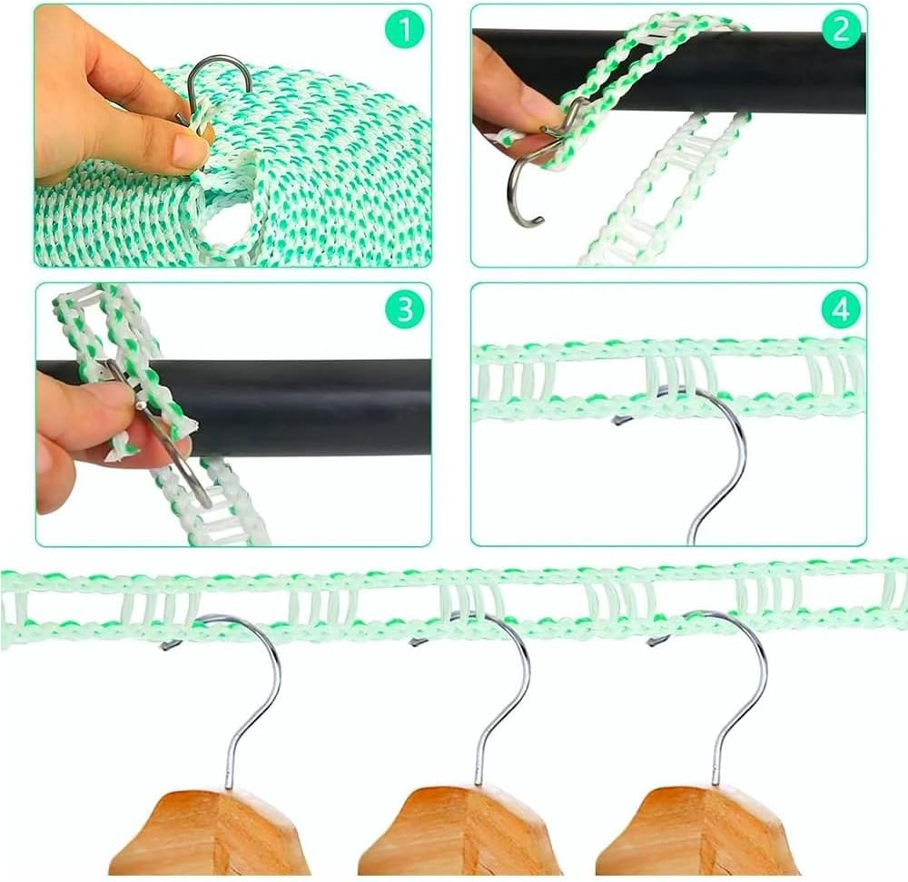 Clothesline,3 Pack Clotheslines for Outside, Adjustable Clothes Line，Windproof C