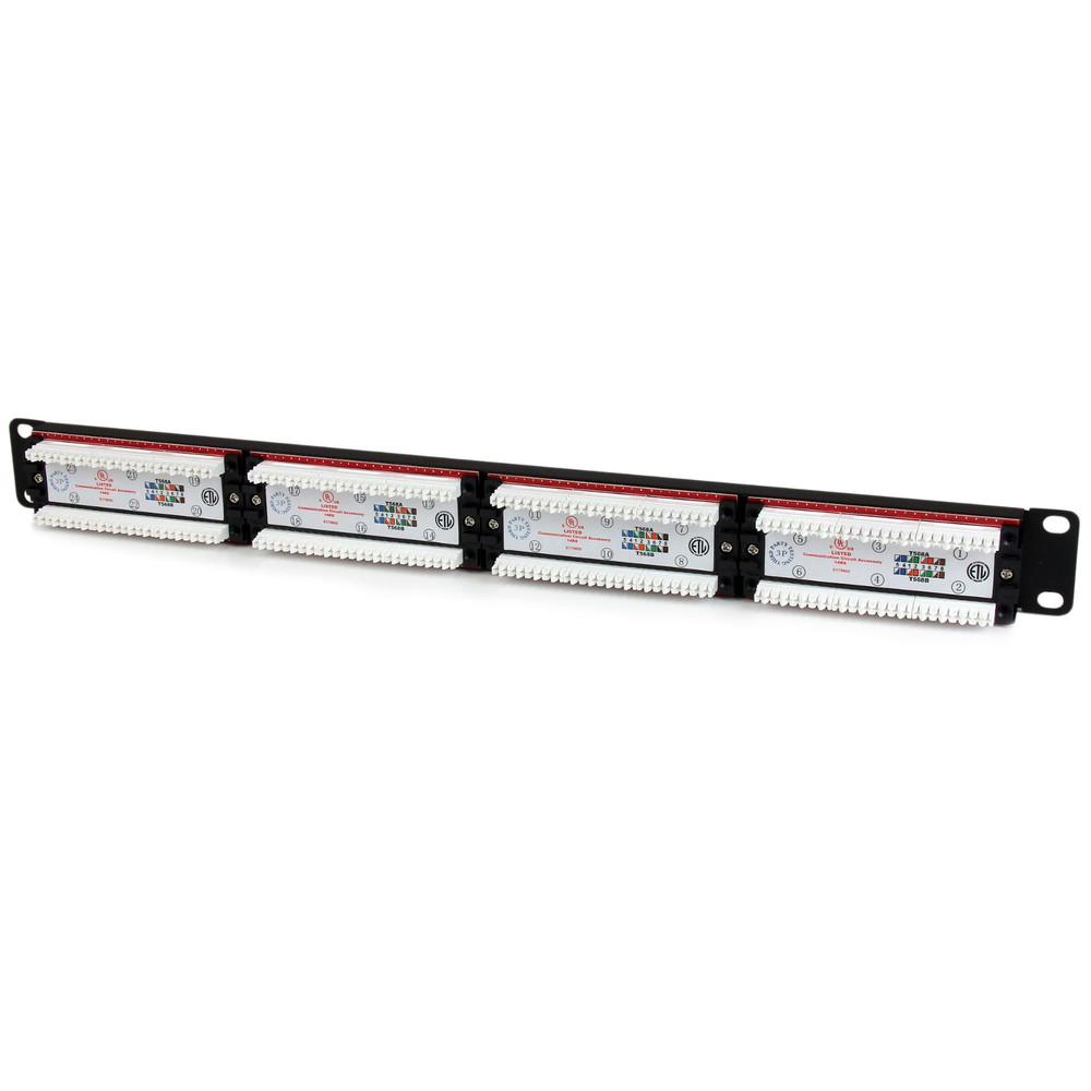 StarTech 24 Port 1U Rackmount Cat 6 110 Patch Panel (C6PANEL24)