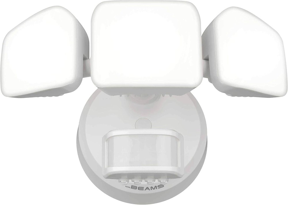 Mr Beams Wired Pro 3-Head Motion Sensing LED Security Light, 3900 Lumens, White