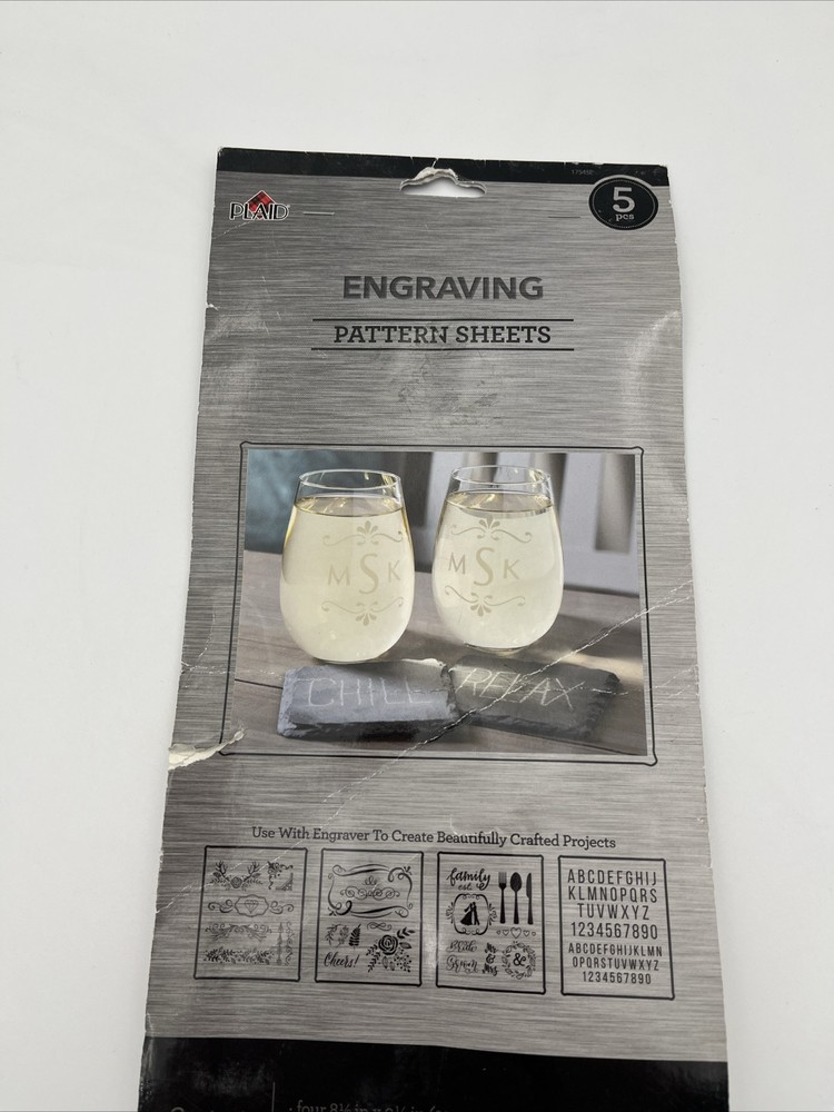 Plaid Engraving Pattern Sheets 5pc