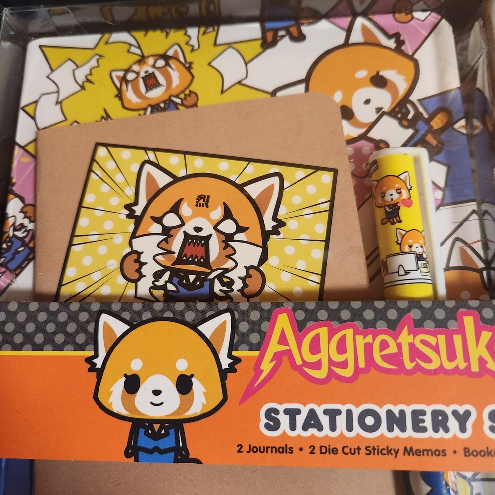 AGGRETSUKO JOURNAL PEN STICKY NOTES OFFICE SUPPLY SET BIOWORLD NEW