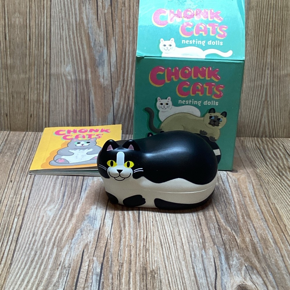 Chonk Cats 3 Pc Nesting Dolls With Mini Book