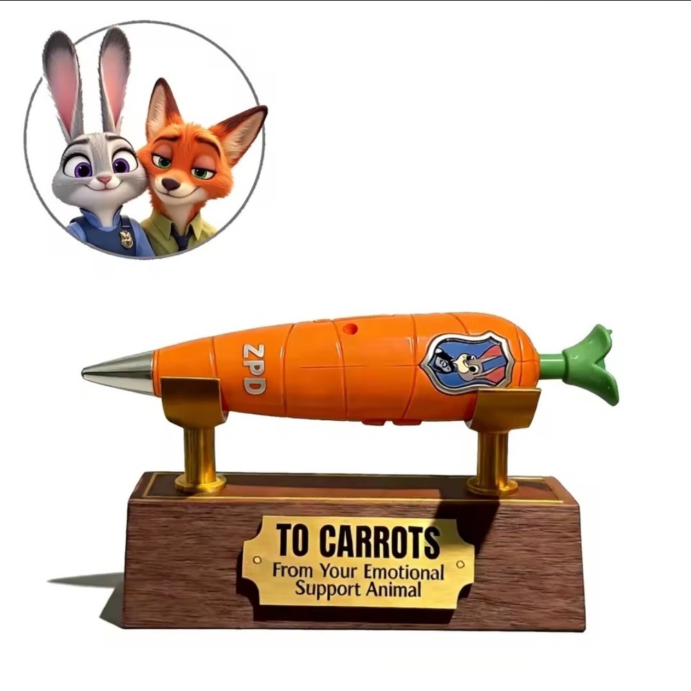 3D Printed Zootopia 2 Judy's Carrot Recorder Pen with Stand 1:1 Scale & Function