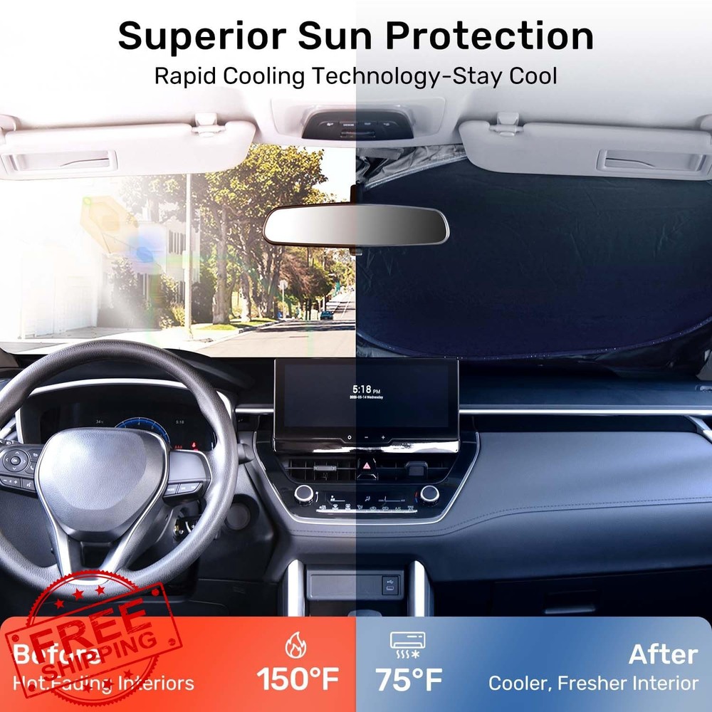 Zanch Windshield Sun Shade UV Protection Foldable