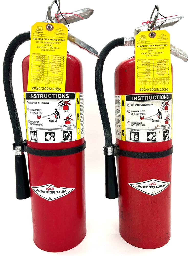 10LB ABC FIRE EXTINGUISHERS (Refurbished)  Set of 2