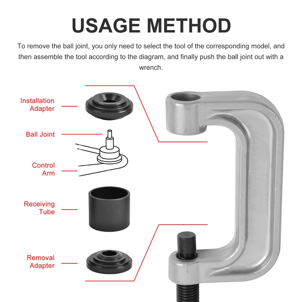 21pc Ball Joint Auto Repair Remove Installing Master Adapter C-Frame Press 2 4WD