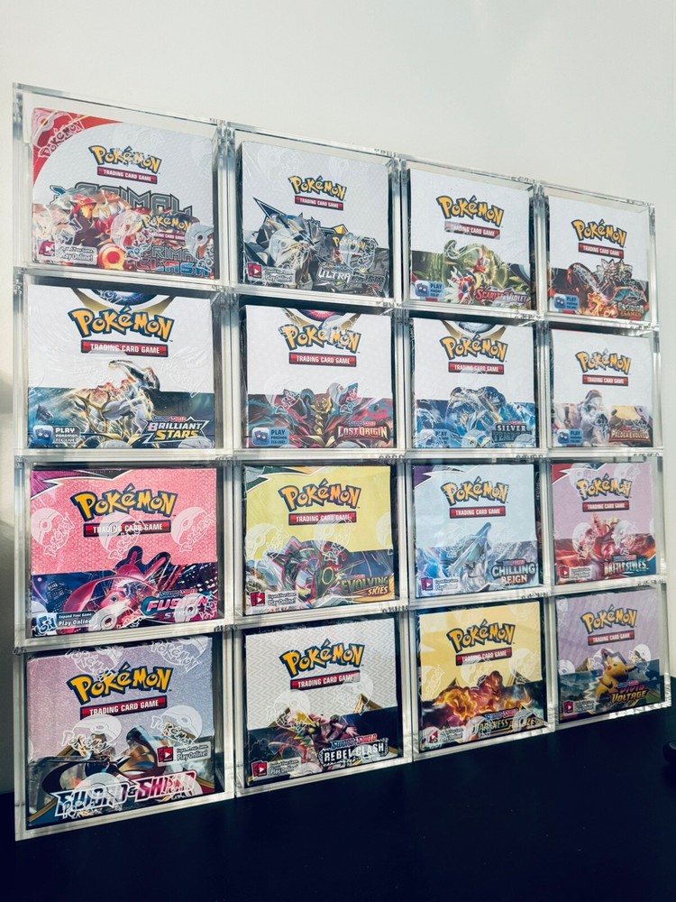 Pokemon Booster Box Premium Acrylic Display Case Magnetic UV Protected Stackable