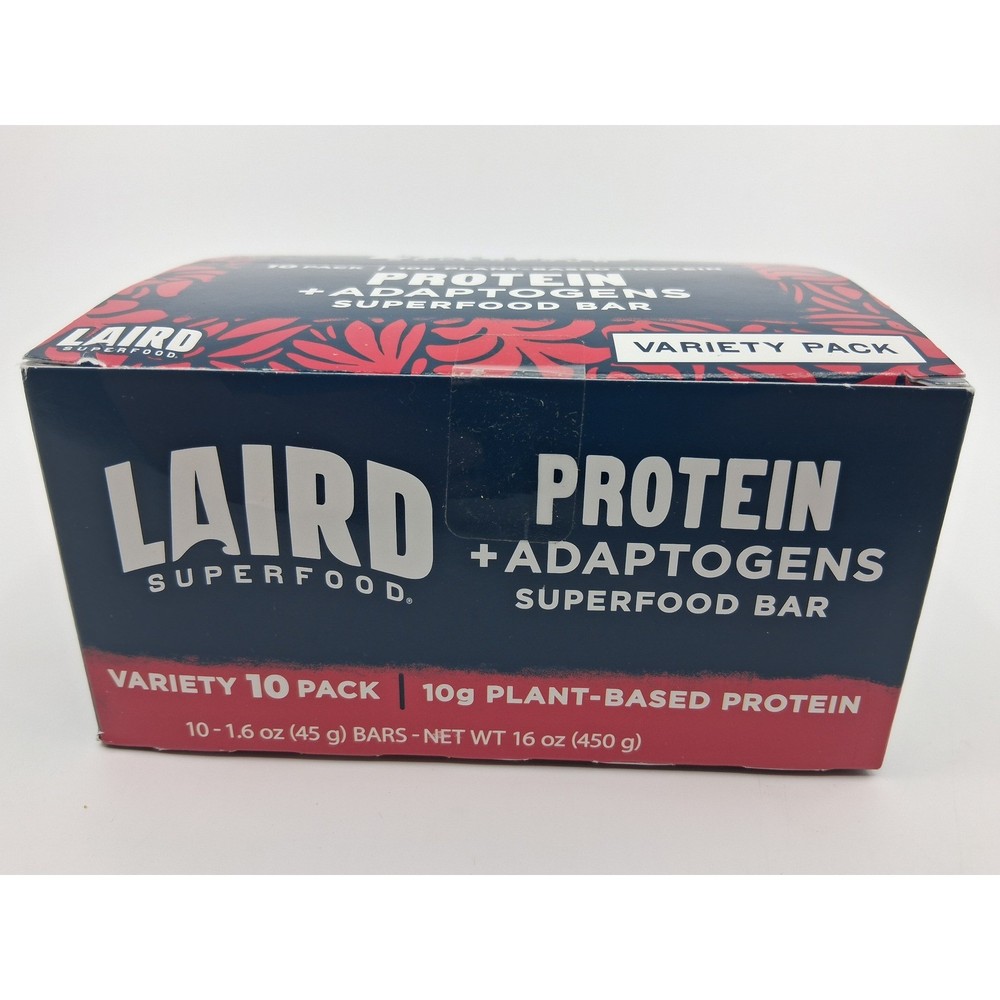 Laird Protein + Adaptogen Bars - Variety Pack 1 box/10 Bars