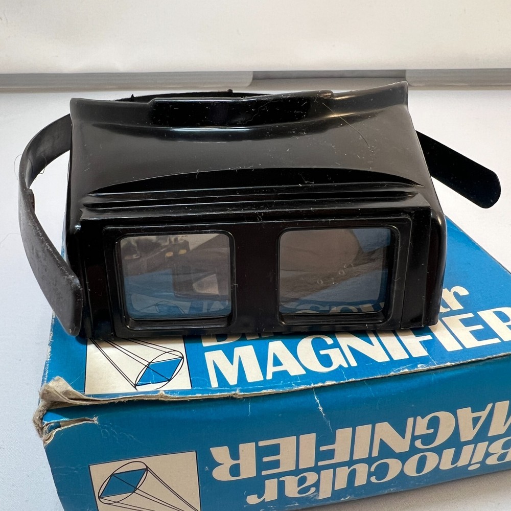 Vintage Binocular Magnifier With Box Collectible E3/2847 Head Strap