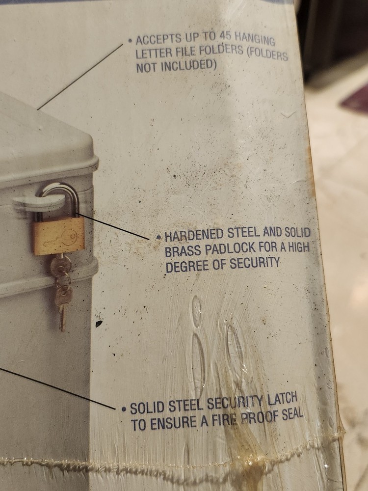 Brinks Home Security Locked Box Fire Safe Rated 1/2 Hour