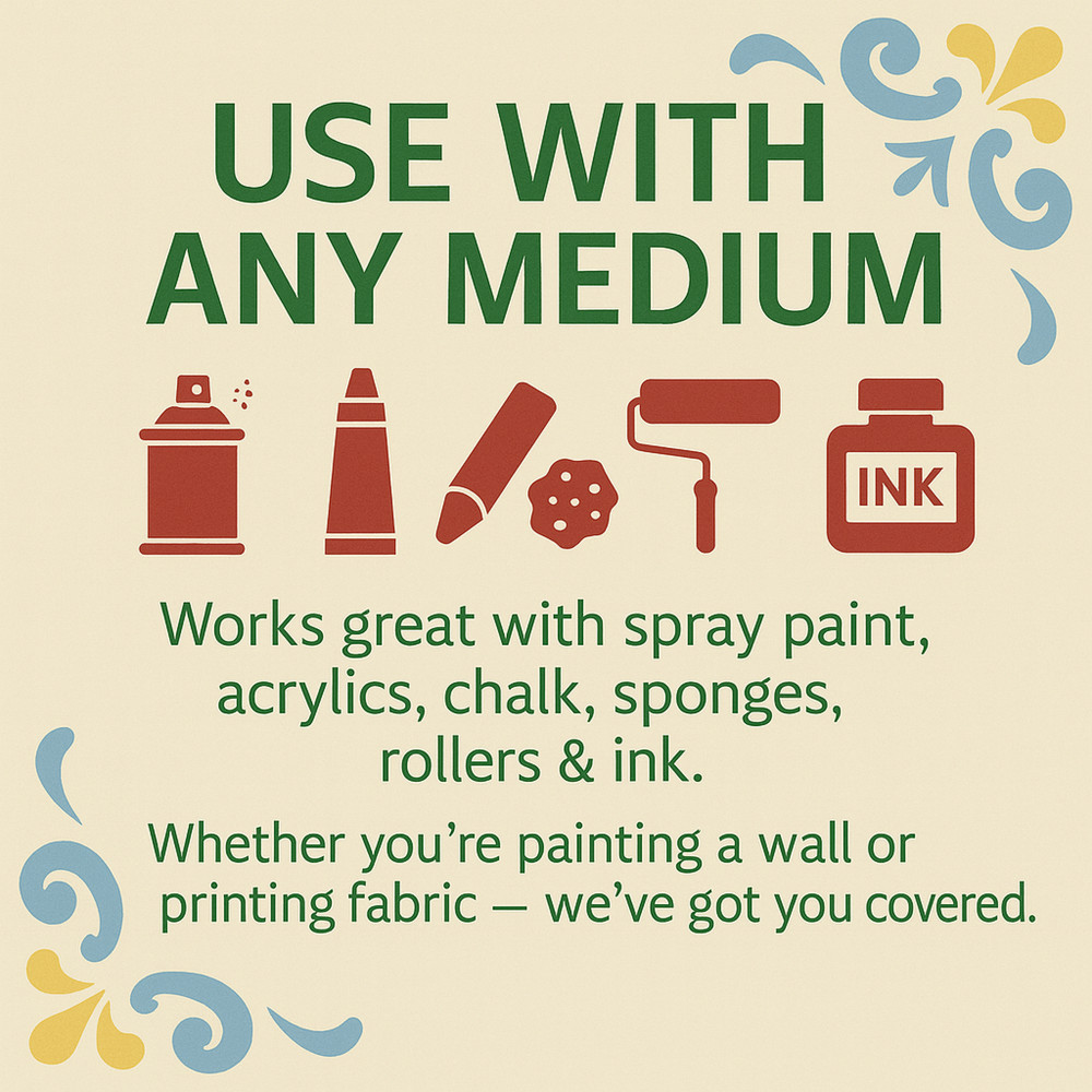 Reusable Moroccan Pattern Wall Art Stencil for DIY Crafts - StencilAir