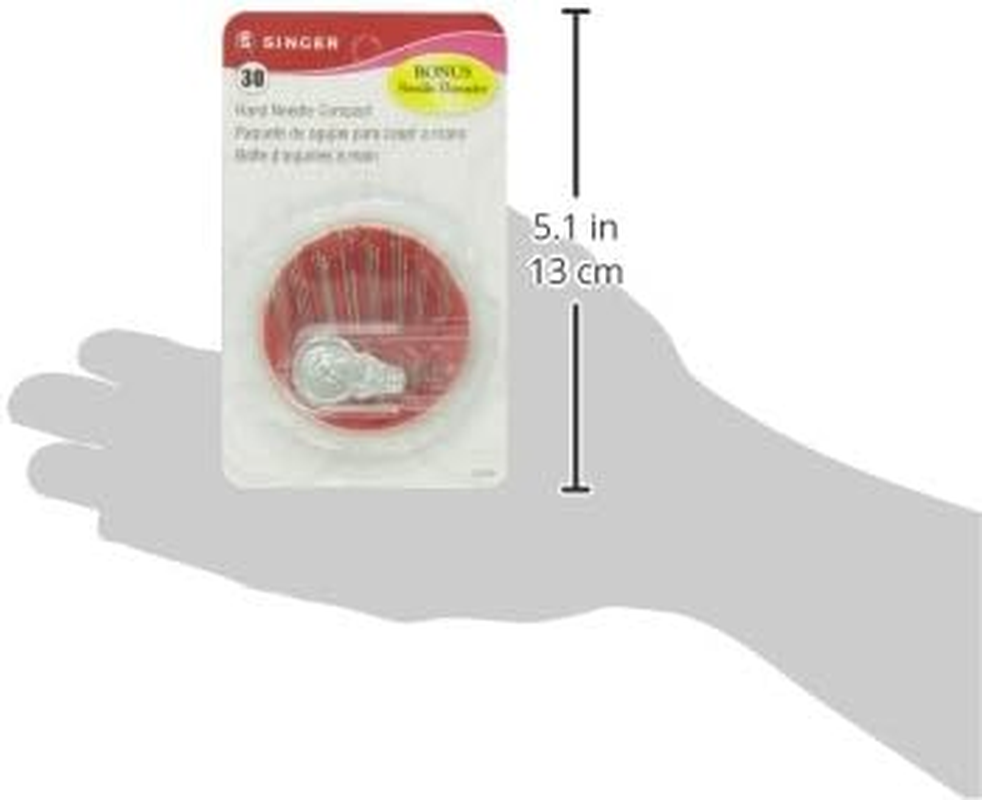 SINGER 07370 Hand Sewing Needles in Compact with Needle Threader, Assorted Sizes