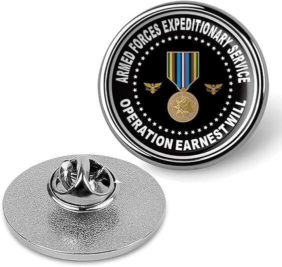 Silver Armed Forces Expeditionary Service - Operation Earnest Will Lapel Pin