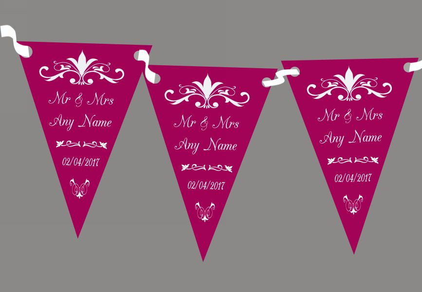 Regal Fig Personalised Wedding Venue or Reception Bunting