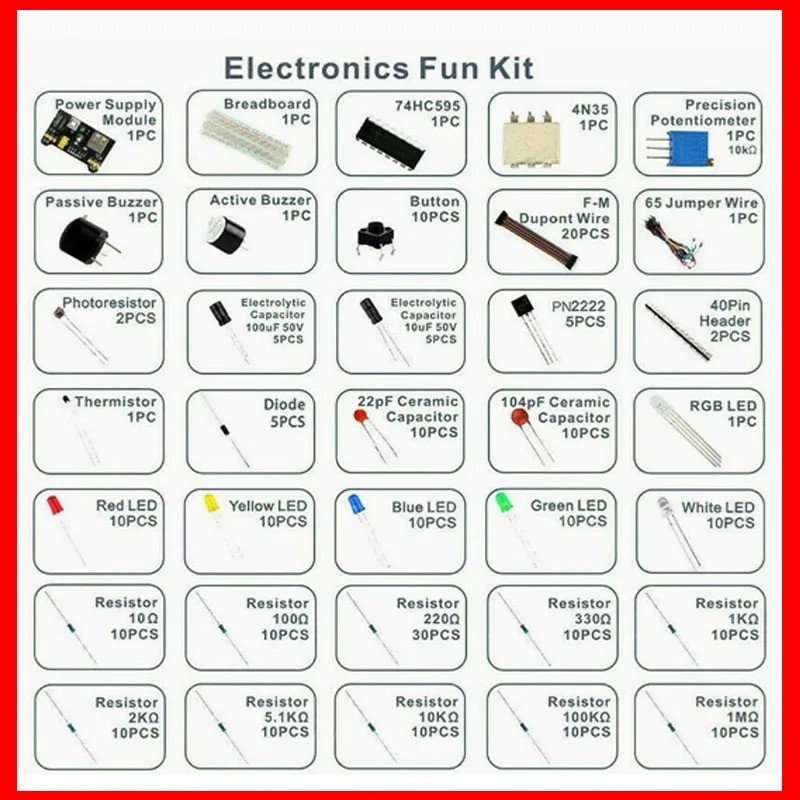 830Pcs DIY Electronic Starter Kit for Arduino UNO R3 with Breadboard & Component
