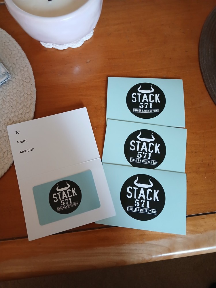 Stack 571 burger and whiskey bar gift cards