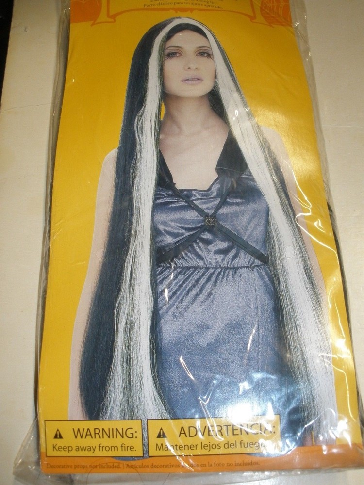 NEW 36" Long Black Wig