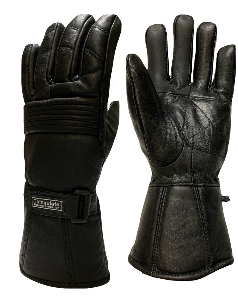 Motorcycle leather Premium gloves Winter Biker Sheep  Gauntlet Thinsulate