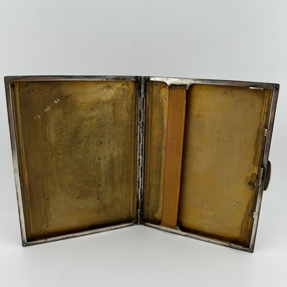 George VI Solid Sterling Silver Cigarette Case - Mappin & Webb - 1941 - 178g