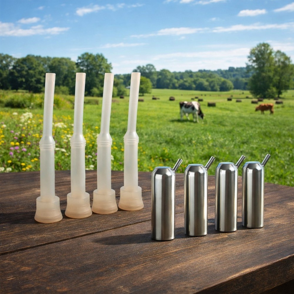 Cow Milk Assembly 200cc with Extra Small Silicone Liners, SS Shells & Hoses