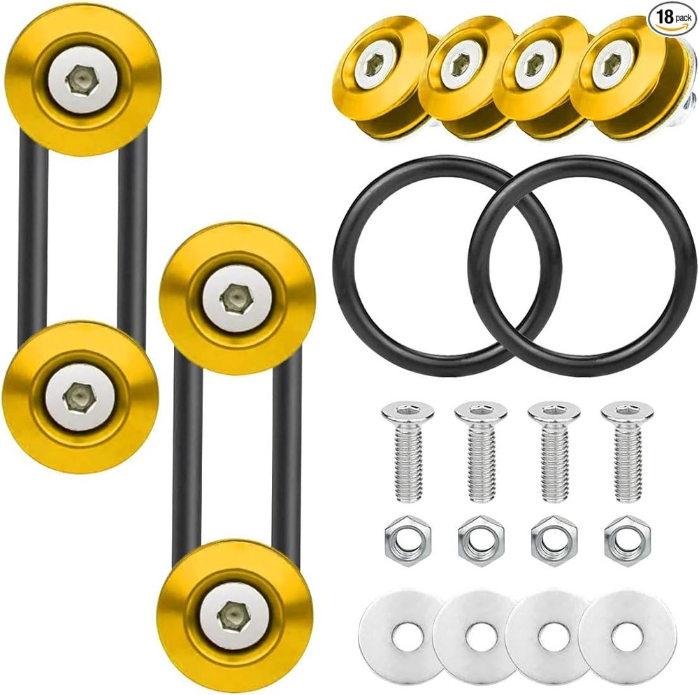 Quick Release Kit, Quick Release Front Rear Bumper Fasteners Hol Color: Yellow