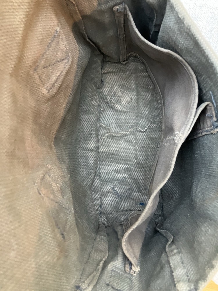 British RAF 37 Pattern Small Pack & Shoulder Strap Satchel Bag Grey Webbing 1952