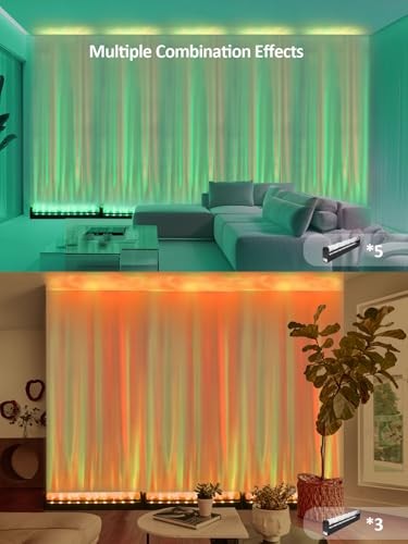 RGBW Dynamic Wave Wall Light, Ocean Wave Projector Light 39.4 Inch Multicolor