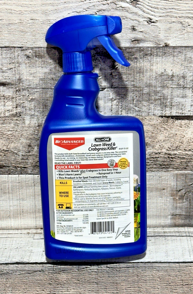 BioAdvanced Lawn Weed & Crabgrass Killer Ready-to-Use Spray 24oz Kills Root
