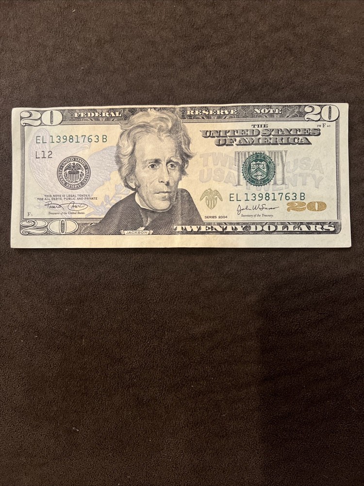 $20 dollar bill  2004 miscut error/ Misprint