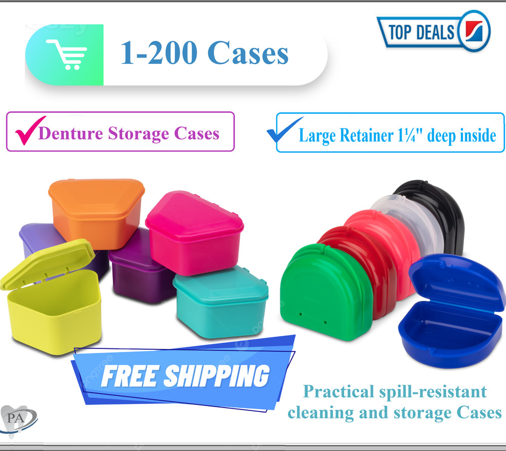 Dental Denture Box case carrier - 3' Deep or Retainer Box - 1' Deep, Upto 100Pk