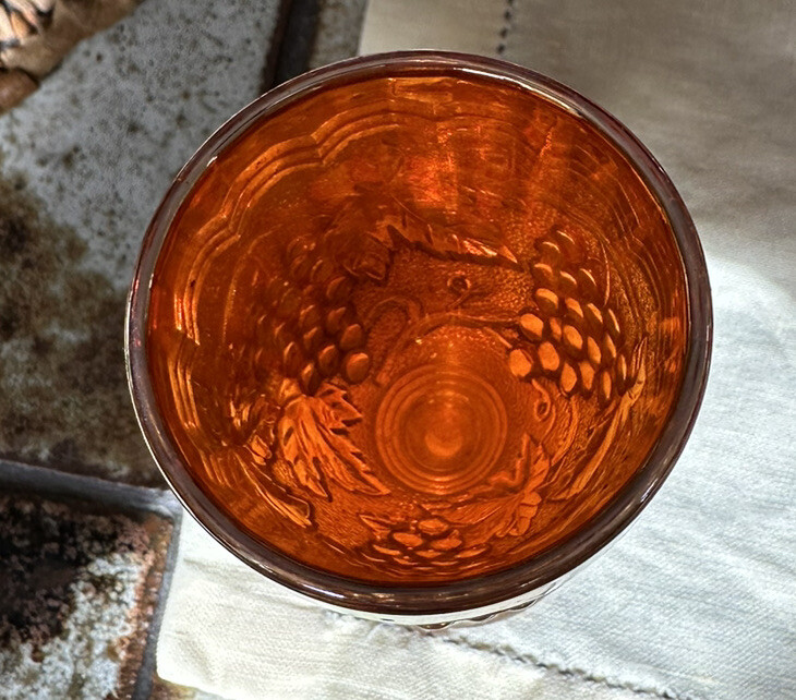 Vintage Imperial Grape and Leaf Cordials Glass