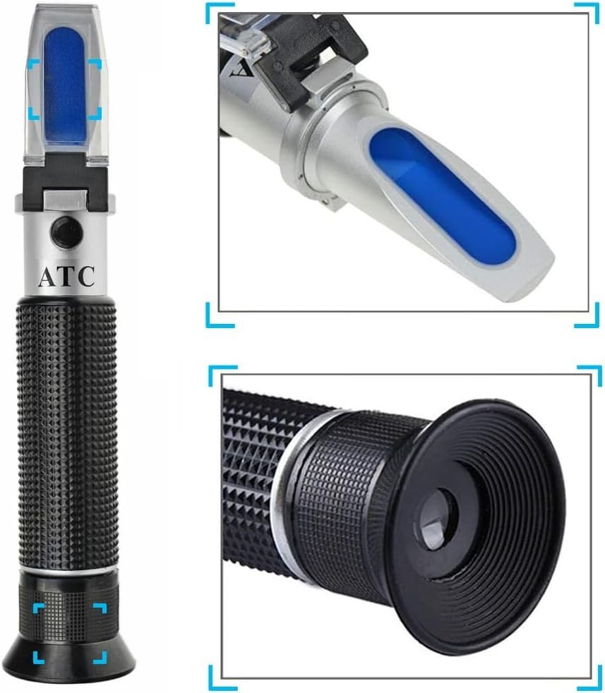 Aquarium Refractometer for Seawater Testing with Durable Chromium Construction