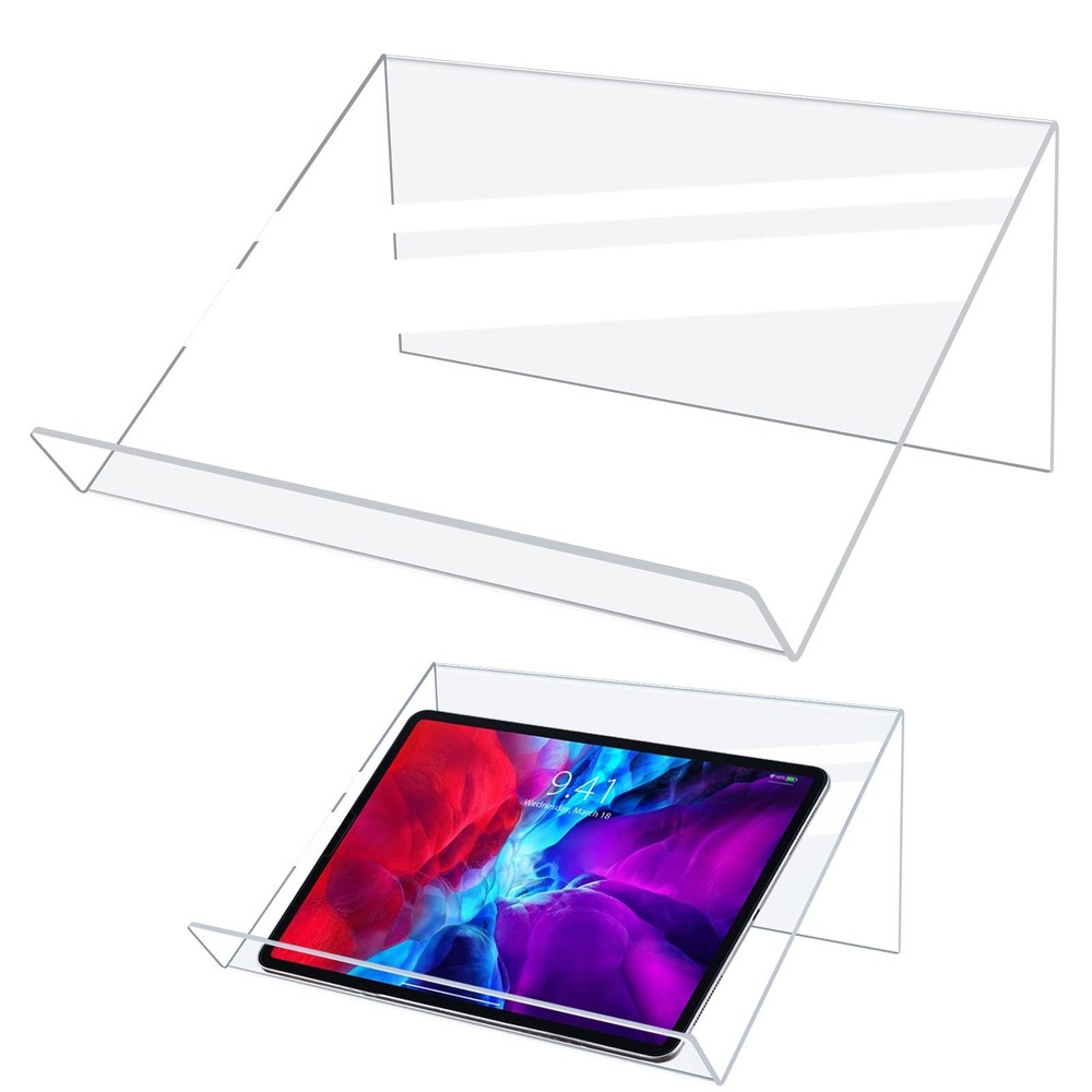 Book Stands for Display, 2 Pack Slightly Elevated Clear Acrylic Book Display ...