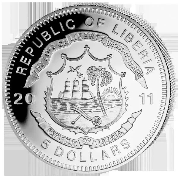 2011 LIBERIA RAILROADS MALLARD 20G SILVER