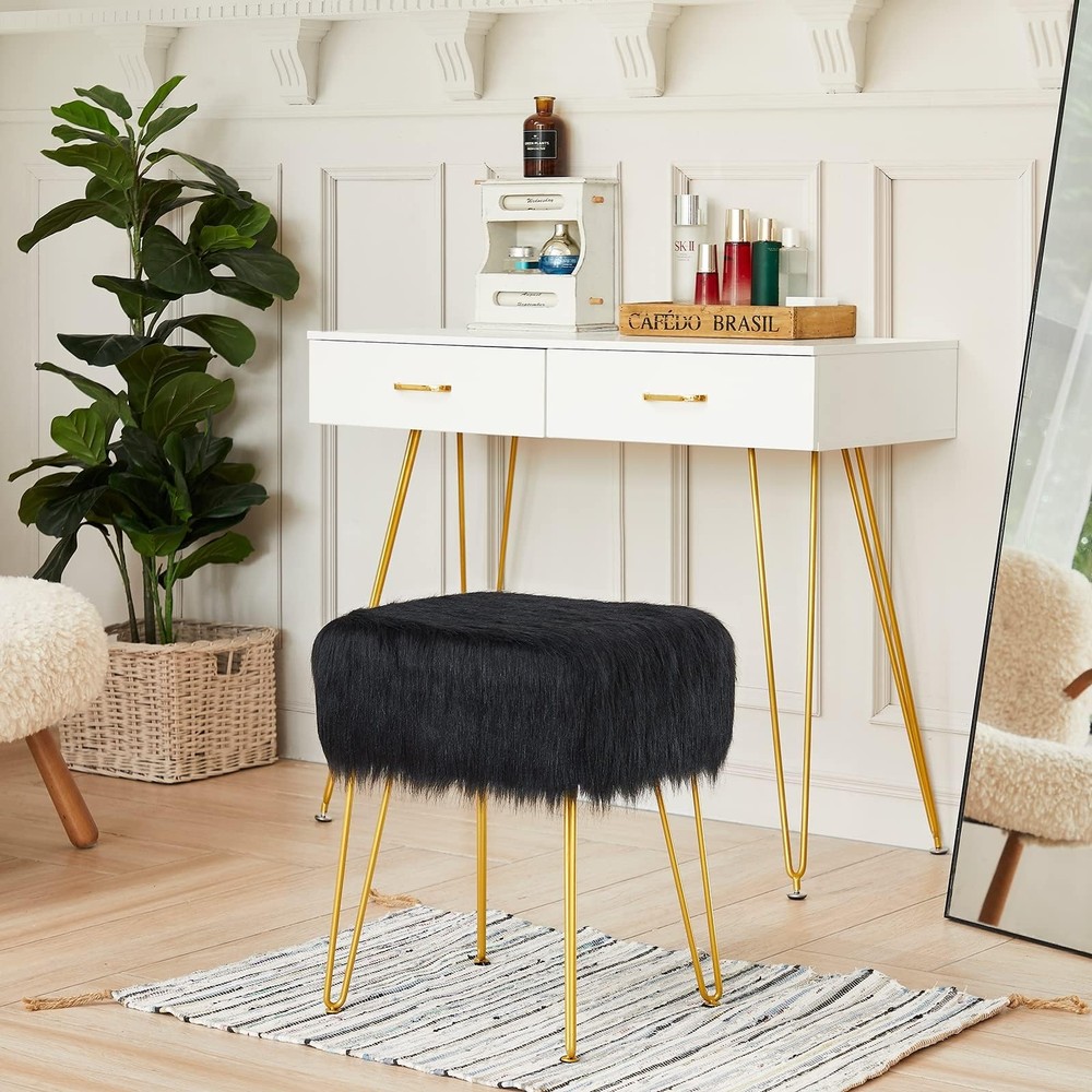 Vanity Stool Chair With Storage Soft Ottoman Seat Vanity Stool With Antislip Fee