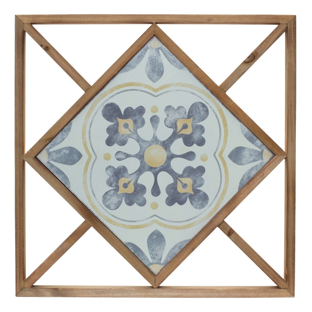 Framed Ornamental Wall Tile (Set of 2) 14.25"SQ