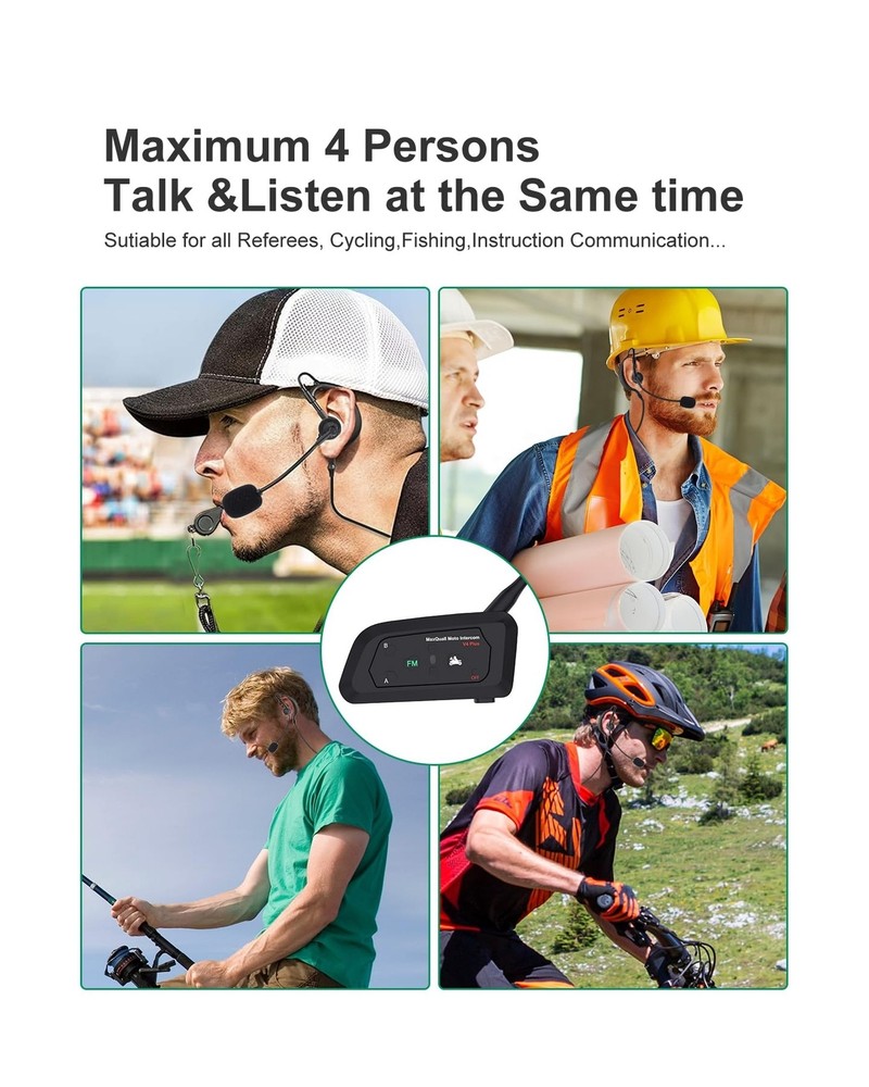 Referee Headsets, Referee Communication System Sets 3 Person Full Duplex Wire...