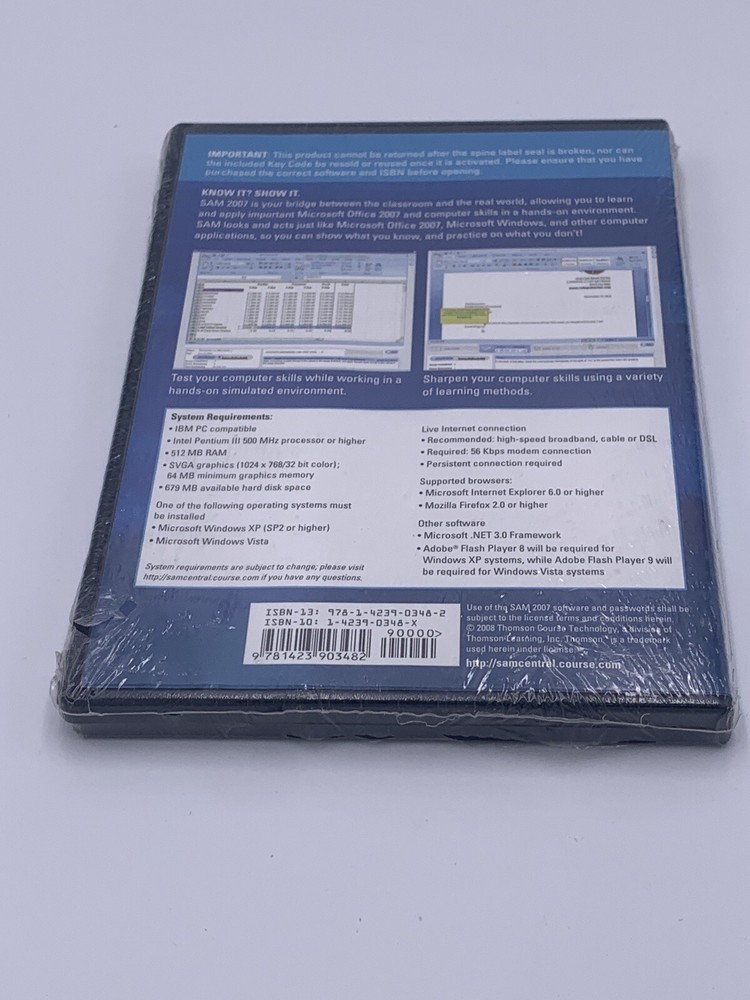 SAM 2007 Version 1.0 Assessment and Training for Microsoft Office 2007 CD-ROM NE