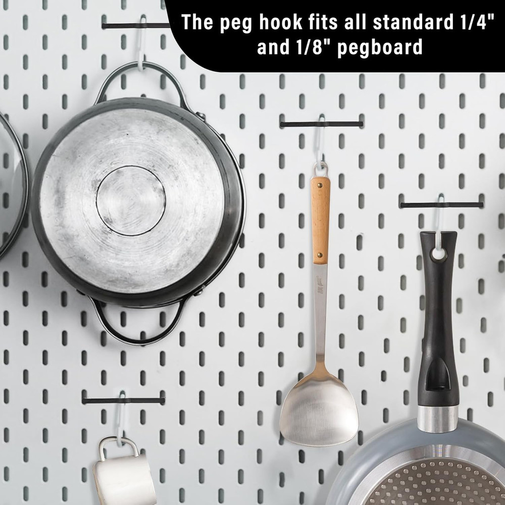 Black Peg Locks Plastic Pegboard Hook Locks Pegboard Display Hook Organizer Fixe