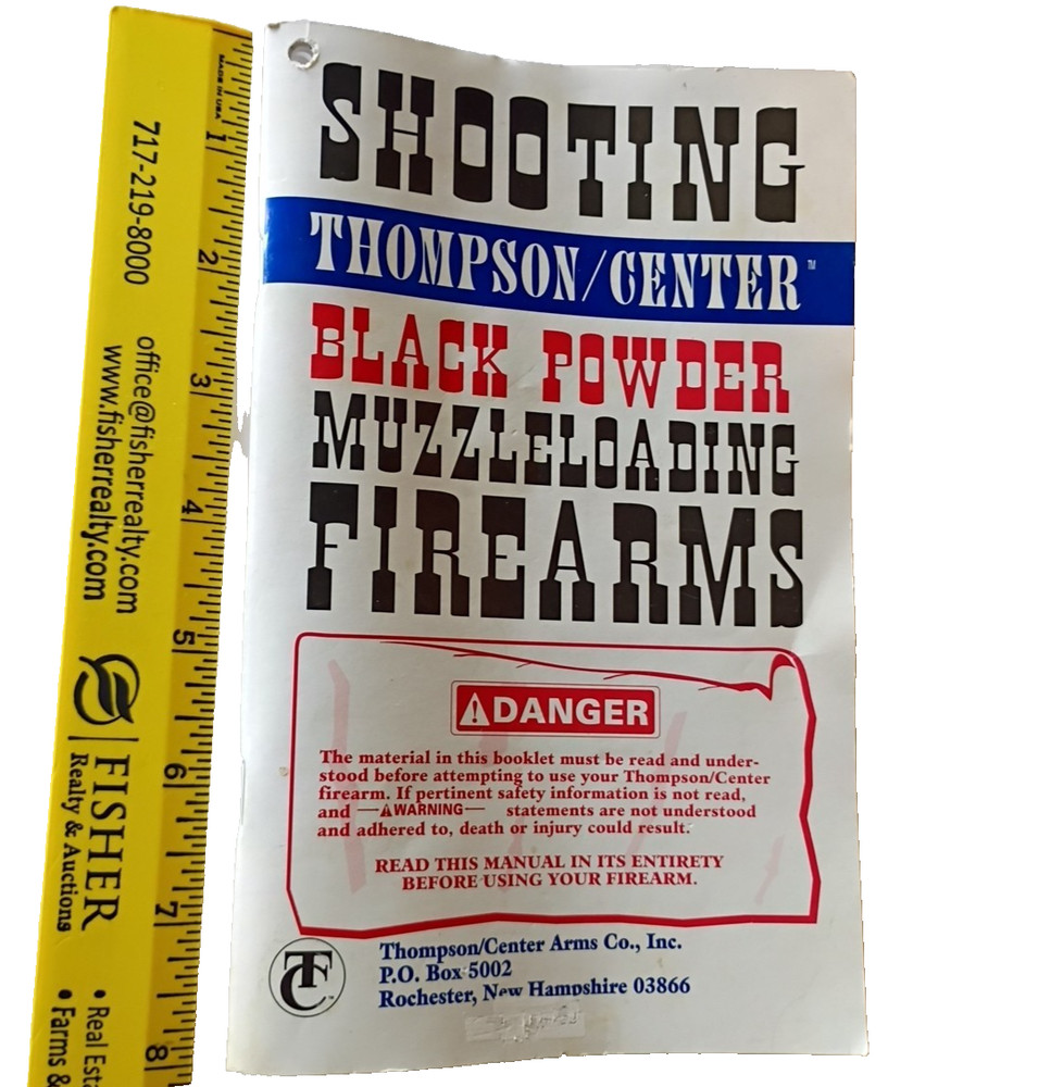 Shooting Thompson / Center Black Powder Muzzleloading Firearms Manual Soft Cover
