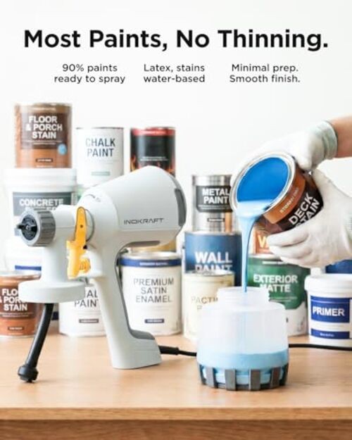 Paint Sprayer, Bob Vila Awards HVLP Sprayer Includes 3 Patterns & Deep-White
