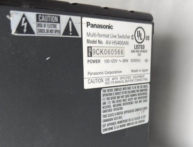 Panasonic AV-HS400AN Multi-Format HD Switcher