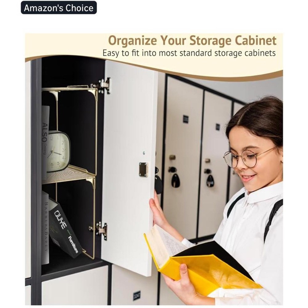 AUECOOME Locker Organizer Shelf Stackable Extra Locker Shelf for School Locker