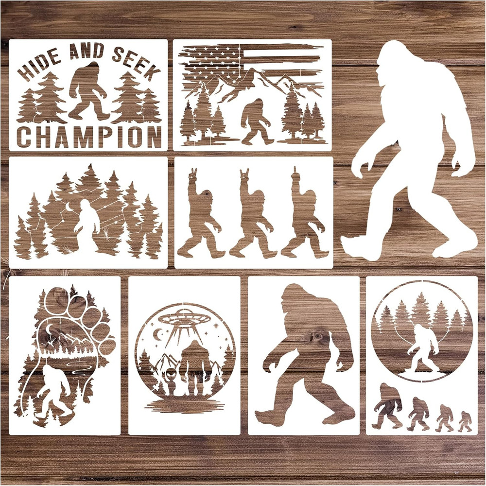 Large Stencils for Painting on Wood Forest Mountains Pine Tree Pattern Plastic T