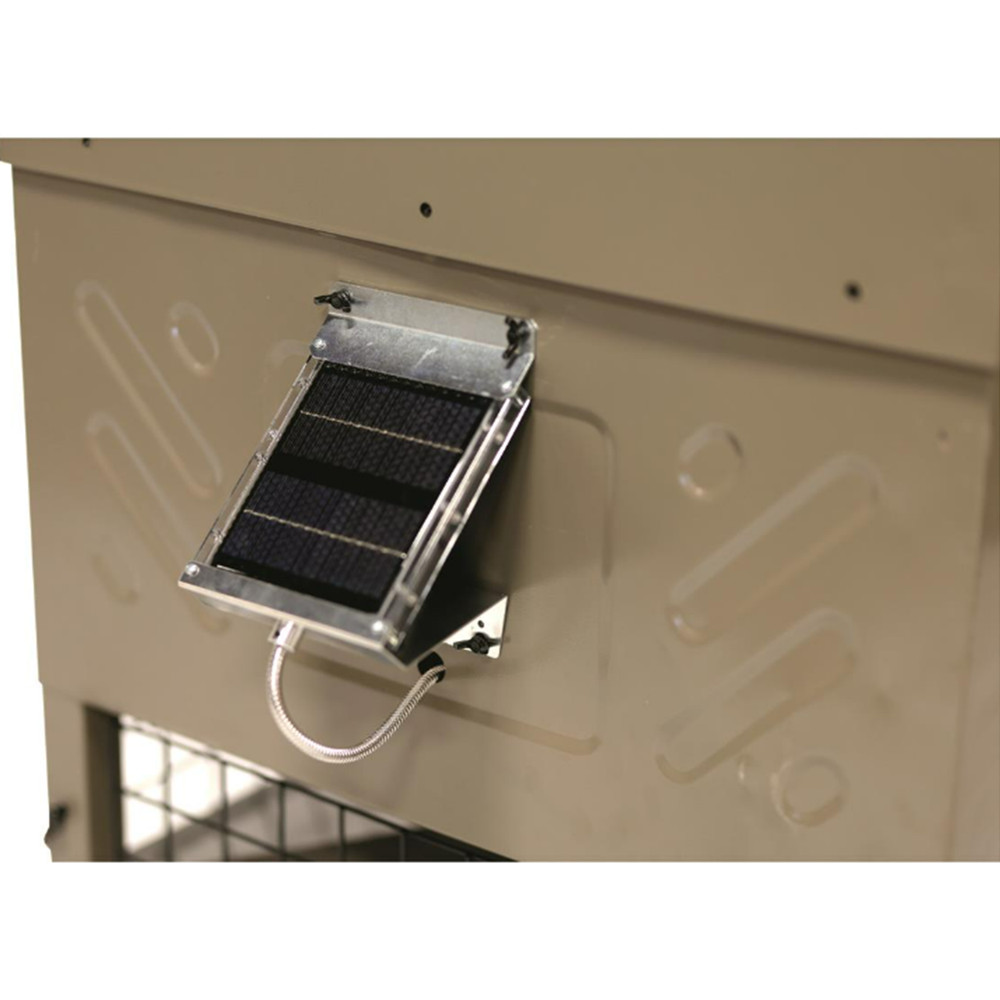 600 lb Stand Fill Sled Feeder Integrated Solar Panel Reverse Polarity Protection