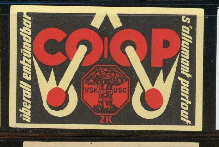 Coop Matches Flammable Everywhere Match Box Label
