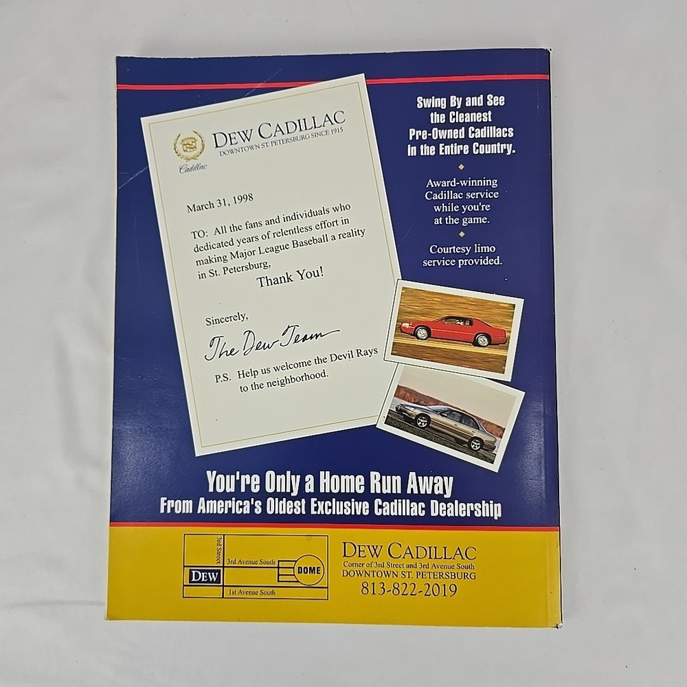 Tampa Bay Devil Rays 1998 Official Opening Day Commemmorative Program