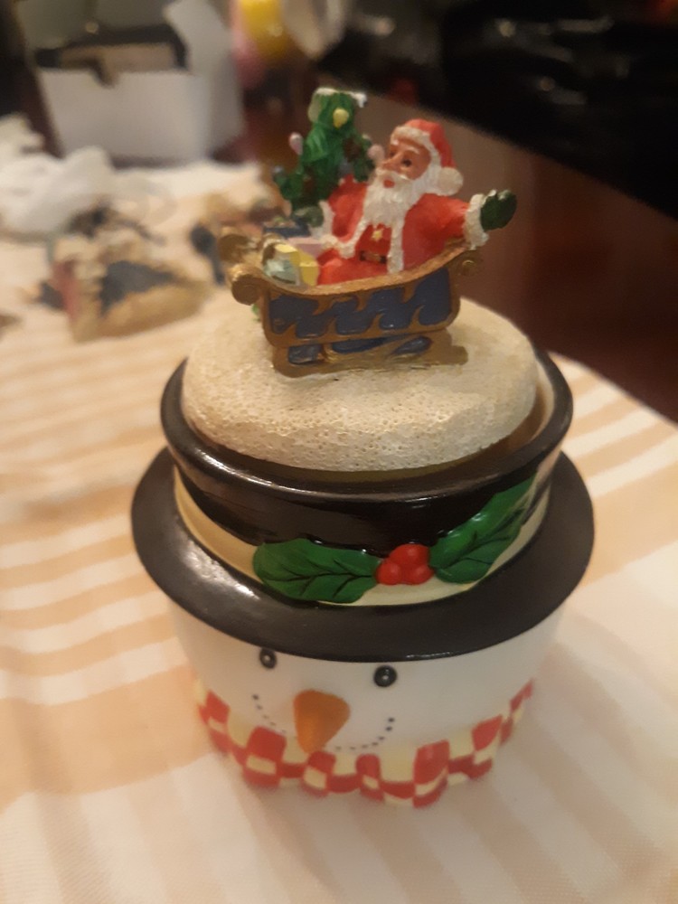 Snowman candle with Santa top