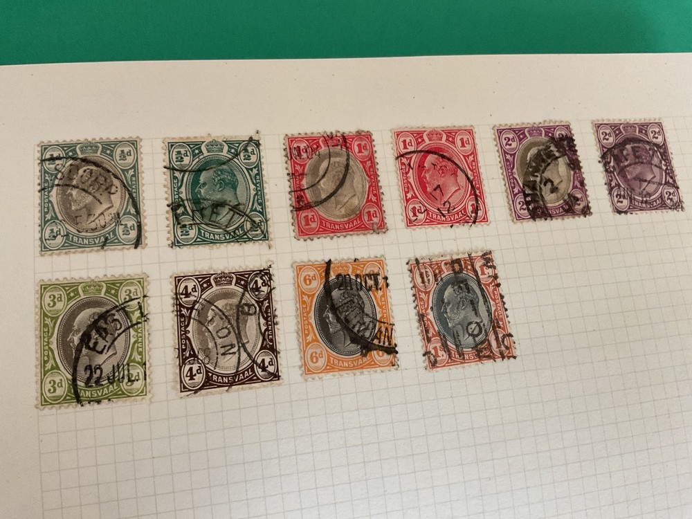 Transvaal  stamps on folded page    B1141